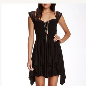 Free People Miss Mini Dress Black XS Lace